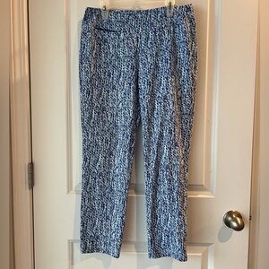 J. McLaughlin Blue and White Cropped Pants. Small